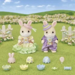 LA CHASSE AUX ŒUFS DES FRERES ET SŒURS LAPIN MARGUERITE - SYLVANIAN FAMILLES