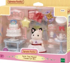 LA FILLE CHAT BICOLORE ET SON GOUTER D’ANNIVERSAIRE - SYLVANIAN PERSONNAGES ET TENUES