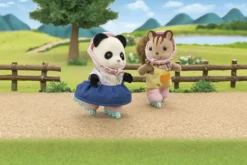 LA FILLE PANDA ET SON VELO AVEC SA REMORQUE - SYLVANIAN VEHICULES