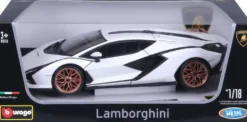 1/18 LAMBORGHINI SIAN HYBRIDE - BLANCHE ET NOIRE