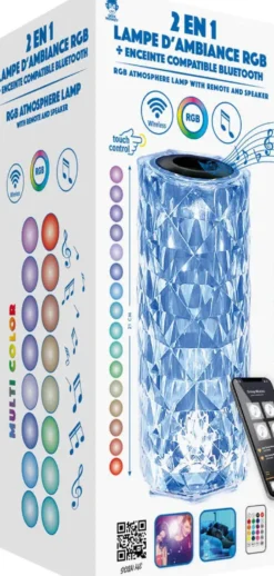 LAMPE DIAMANT TACTILE ENCEINTE BLUETOOTH SANS FIL INTEGRE