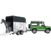 LAND ROVER DEFENDER 90 BREAK AVEC VAN ET CHEVAL