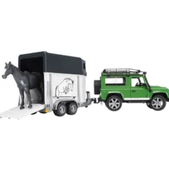 LAND ROVER DEFENDER 90 BREAK AVEC VAN ET CHEVAL