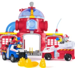 LA PAT'PATROUILLE - COFFRET CASERNE DE POMPIERS ET 2 VEHICULES FIRE RESCUE