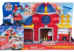 LA PAT'PATROUILLE - COFFRET CASERNE DE POMPIERS ET 2 VEHICULES FIRE RESCUE