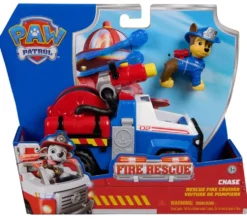 LA PAT' PATROUILLE - VEHICULE + FIGURINE FIRE RESCUE CHASE
