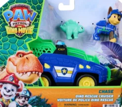 LA PAT'PATROUILLE - VEHICULE + FIGURINE CHASE -LE FILM MISSION DINO