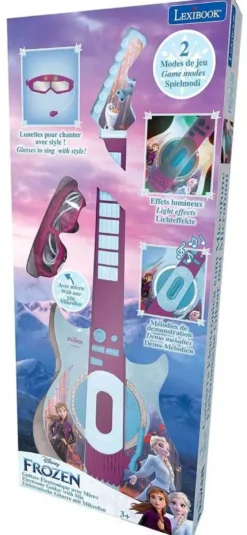LA REINE DES NEIGES - GUITARE ELECTRONIQUE LUMINEUSE AVEC LUNETTES EQUIPEES D'UN MICRO