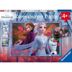 LA REINE DES NEIGES 2 - PUZZLES 2 X 24 PIECES - VERS DES CONTREES GLACEES