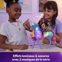L'ECOLE DES LICORNES - LICORNE A FONCTIONS 28 CM WILDSTAR ET POUPEE 24 CM