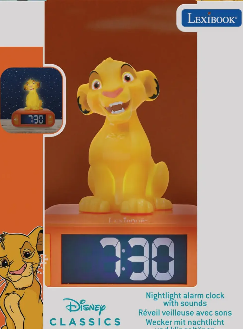 LE ROI LION - REVEIL - VEILLEUSE SIMBA AVEC EFFETS SONORES ET MUSIQUES