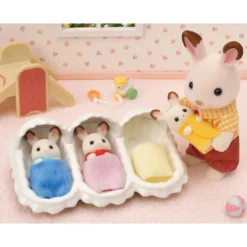 LES TRIPLES LAPIN CHOCOLAT ET ACCESSOIRES PUERICULTURE - SYLVANIAN TOUT POUR LES BEBES