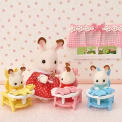 LES TRIPLES LAPIN CHOCOLAT ET ACCESSOIRES PUERICULTURE - SYLVANIAN TOUT POUR LES BEBES