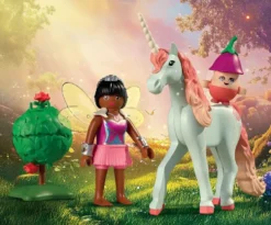 LICORNE CIEL ROSE AVEC FEE - 71841