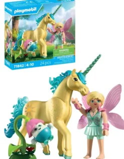 LICORNE FLEUR DE SOLEIL AVEC FEE - 71842