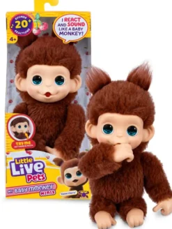 LITTLE LIVE PETS -MON BEBE SINGE MINI MARRON