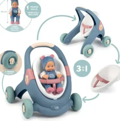LITTLE SMOBY - BABY WALKER 3 EN 1 + POUPON