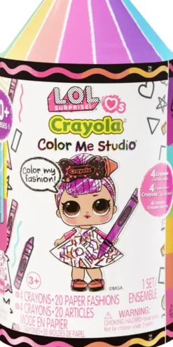 LOL SURPRISE - LOVES CRAYOLA COLOR ME STUDIO POUPEE 7.5 CM