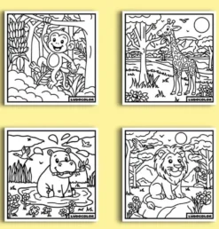 LOT DE 4 COLORIAGES VELOURSSAVANE