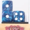 LOT DE 5 DES 6 FACES – BLEU NACRE