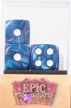 LOT DE 5 DES 6 FACES – BLEU NACRE