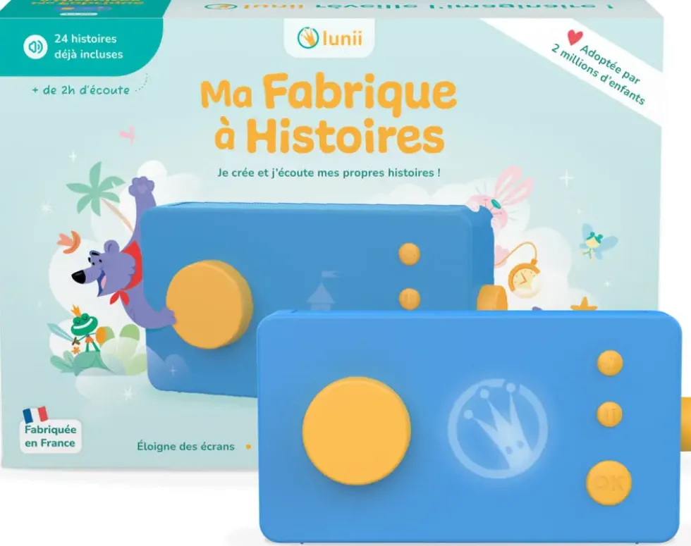 LUNII - MA FABRIQUE A HISTOIRES BLEUE- CONTEUSE INTERACTIVE POUR ENFANTS DES 3 ANS