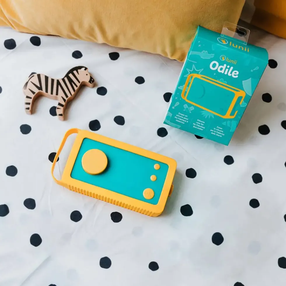 LUNII - ODILE - COQUE OFFICIELLE EN SILICONE JAUNE ELECTRIQUE POUR MA FABRIQUE A HISTOIRES
