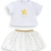 MA COROLLE ENSEMBLE JUPE ET T-SHIRT IVOIRE ET OR 36 CM - COROLLE MA COROLLE