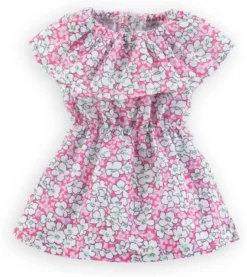MA COROLLE - ROBE FLEURIE ROSE - VETEMENT POUR POUPEE - COROLLE VETEMENTS