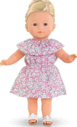 MA COROLLE - ROBE FLEURIE ROSE - VETEMENT POUR POUPEE - COROLLE VETEMENTS
