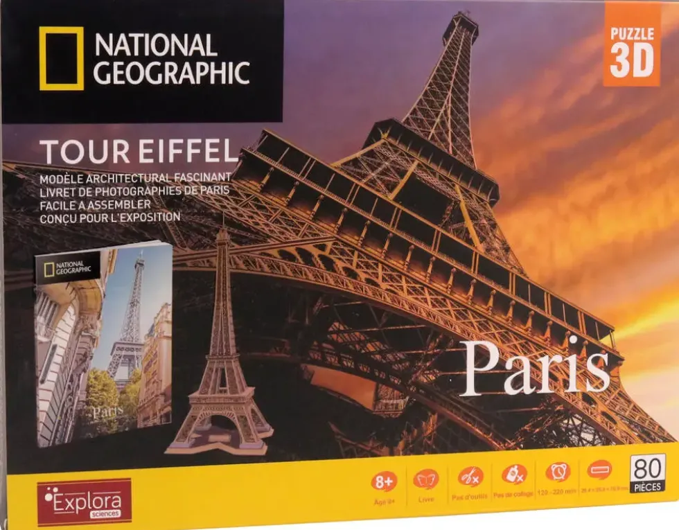 MAQUETTE 3D- 80 PIECES-NATIONAL GEOGRAPHIC - TOUR EIFFEL70 CM