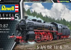MAQUETTE154 PIECES LOCOMOTIVE DE TRAIN RAPIDE S3/6 BR18 -5 AVEC TENDER 2'2'T