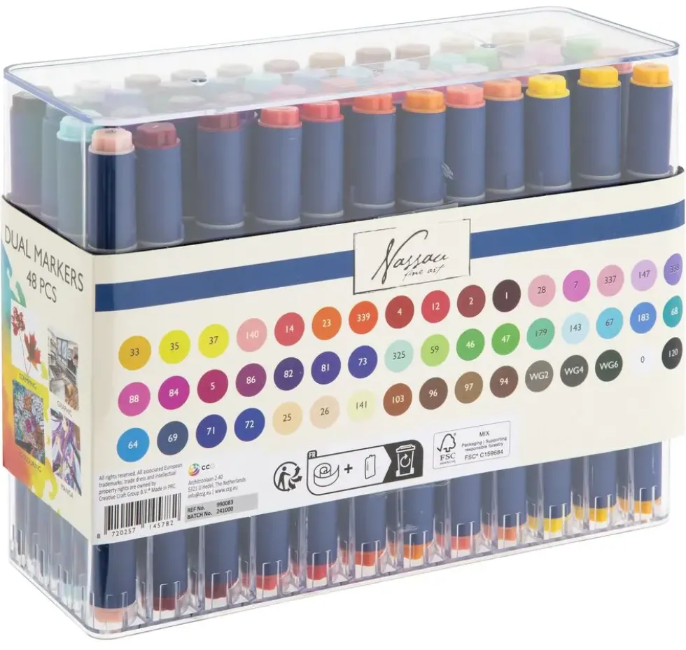 MARQUEURS DOUBLE POINTE 48 PIECES