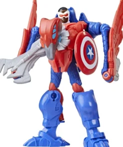 MARVEL - AVENGERS - FIGURINE - CAPTAIN AMERICA - MECHSTRIKE MECHASAURS REDWING ET CAPTAIN