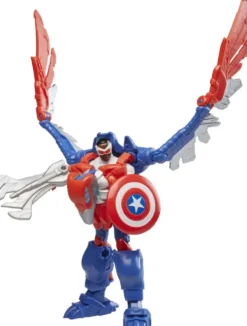 MARVEL - AVENGERS - FIGURINE - CAPTAIN AMERICA - MECHSTRIKE MECHASAURS REDWING ET CAPTAIN