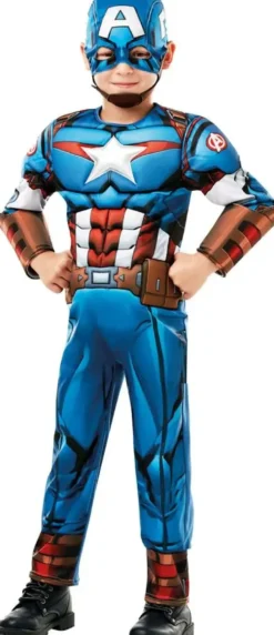 MARVEL CAPTAIN AMERICA - DEGUISEMENT LUXE - TAILLE M 5-6 ANS