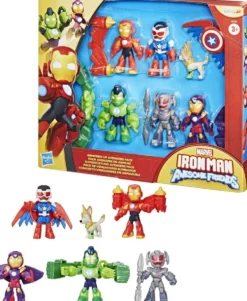 MARVEL IRON MAN AND HIS AWESOME FRIENDS - PACK FIGURINES AVENGERS EN ARMURE