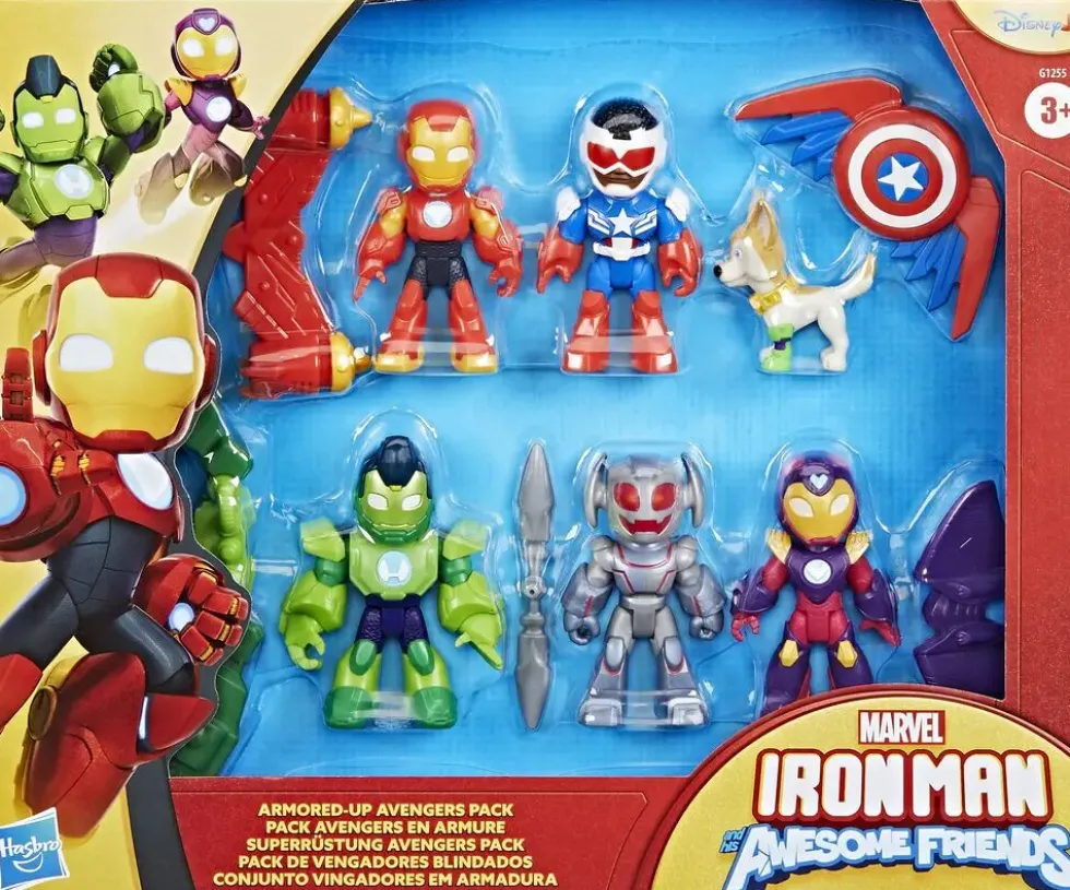 MARVEL IRON MAN AND HIS AWESOME FRIENDS - PACK FIGURINES AVENGERS EN ARMURE