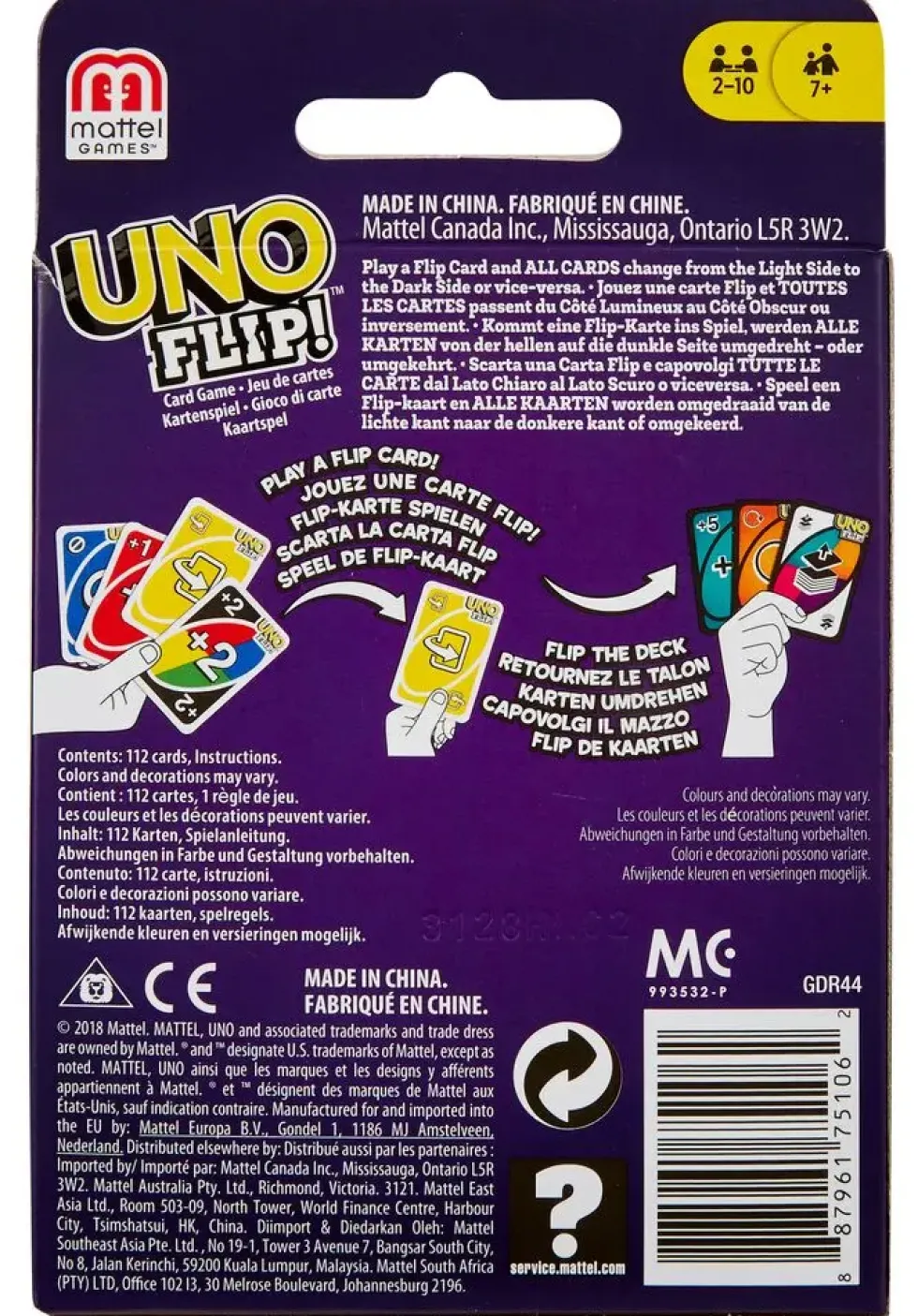 MATTEL GAMES - UNO FLIP SIDE - JEU DE CARTES FAMILLES