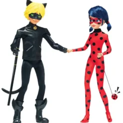 MIRACULOUS PACK DE 2 POUPEES 26 CM - LADYBUG ET CHAT NOIR