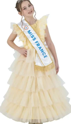 MISS FRANCE © DEGUISEMENT ROBE JAUNE TAILLE 128 CM