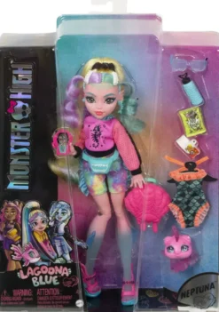 MONSTER HIGH - POUPEE LAGOONA BLUE AVEC PIRANHA DE COMPAGNIE
