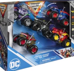 MONSTER JAM - DC™ JUSTICE LEAGUE™VS. THE JOKER™ PACK 5 VEHICULES DIE CAST 1.64