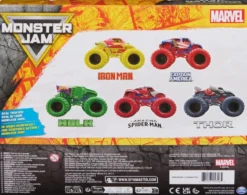1:64 MONSTER JAM PACK DE 5 VEHICULES MARVEL DIE-CAST