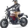 MOTO DUCATI SCRAMBLER DESERT SLED AVEC MOTARD 1:16