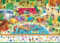 NATHAN PUZZLE 100 PIECES - AU CAMPING - CHERCHE ET TROUVE