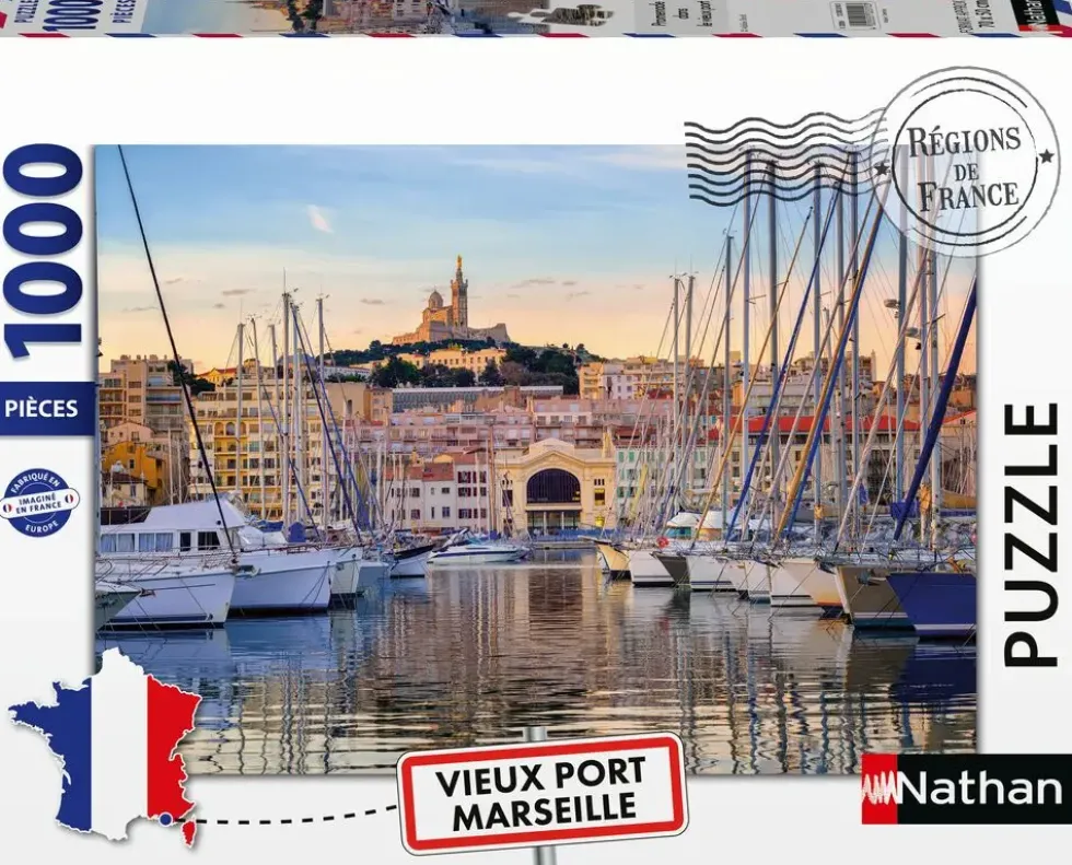 NATHAN PUZZLE 1000 PIECES - PROMENADE DANS LE VIEUX PORT, MARSEILLE -COLLECTION REGIONS DE FRANCE