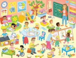 NATHAN PUZZLE 30 PIECES - UNE JOURNEE A L'ECOLE