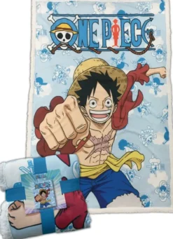ONE PIECE PLAID SHERPA LUFFY