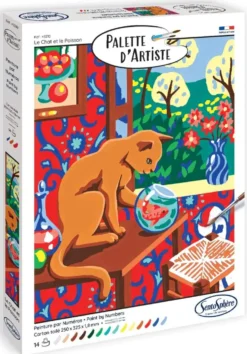 PALETTE D'ARTISTE LE CHAT ET LE POISSON